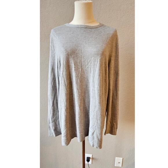 J. Jill Long Sleeve Tunic Cotton Blend Pullover Sweater Women Size M Gray Casual - Picture 1 of 6